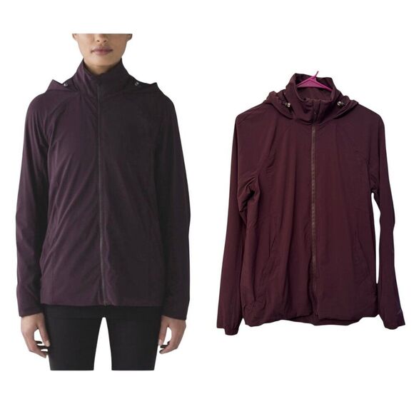 Lululemon Step To It Hooded Jacket in Black Cherry Color Size 4 - Picture 1 of 12